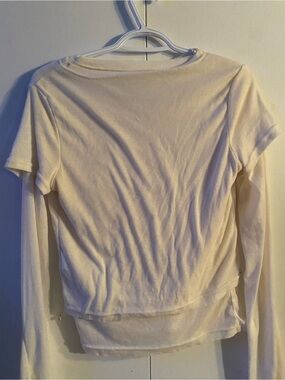 2 pcs Women's Long Sleeve Layered Cream Top